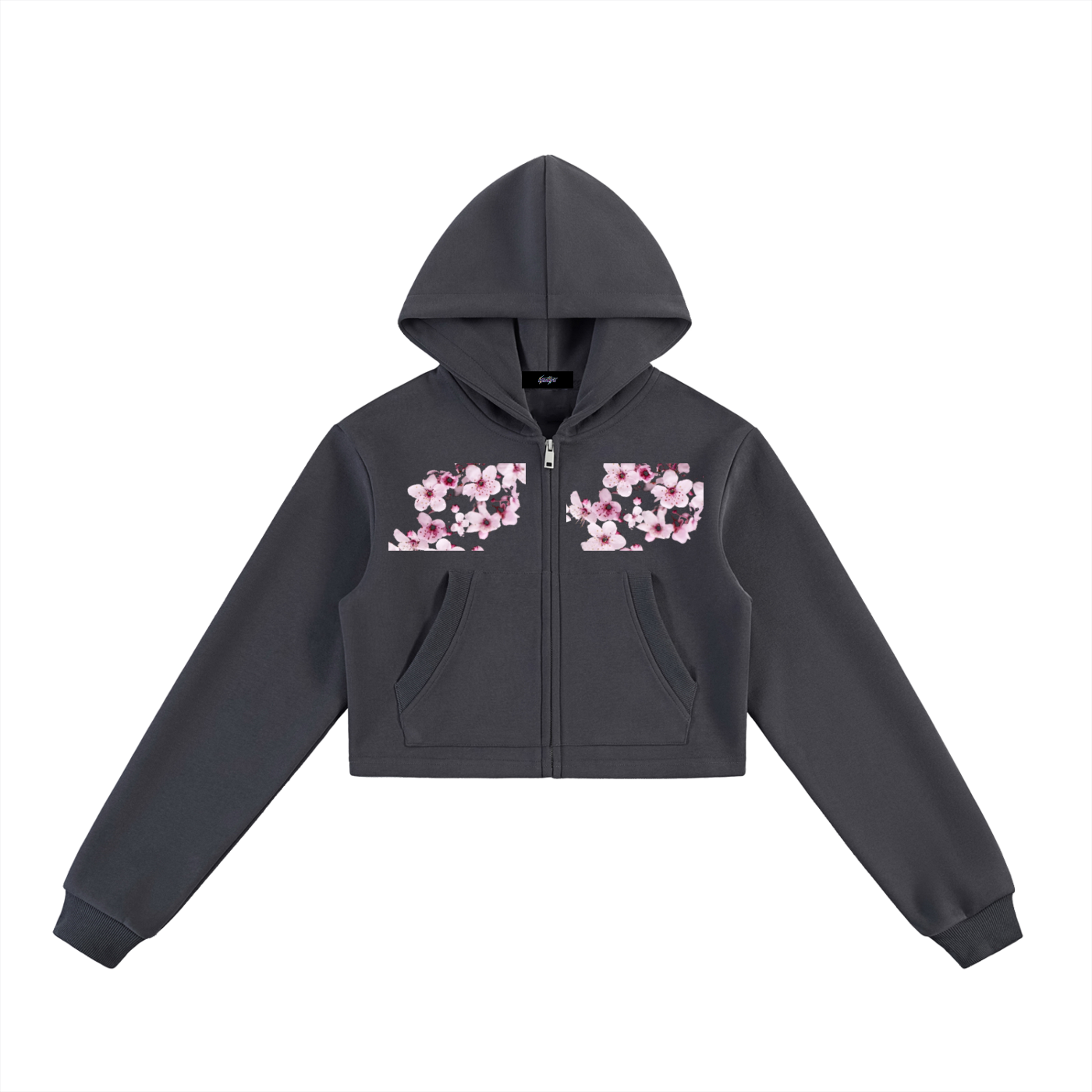 Essential Cropped Zip-Up Hoodie
