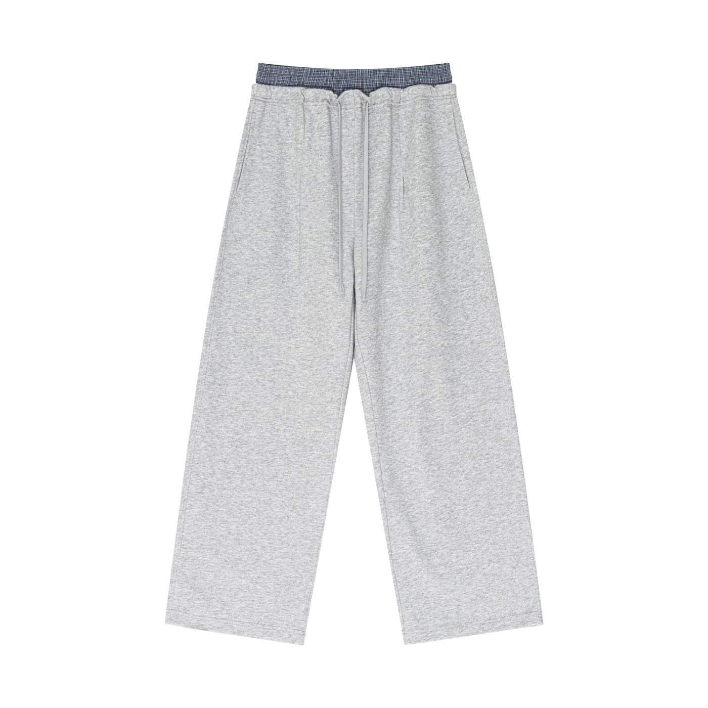 Plaid Contrast Waist Pants