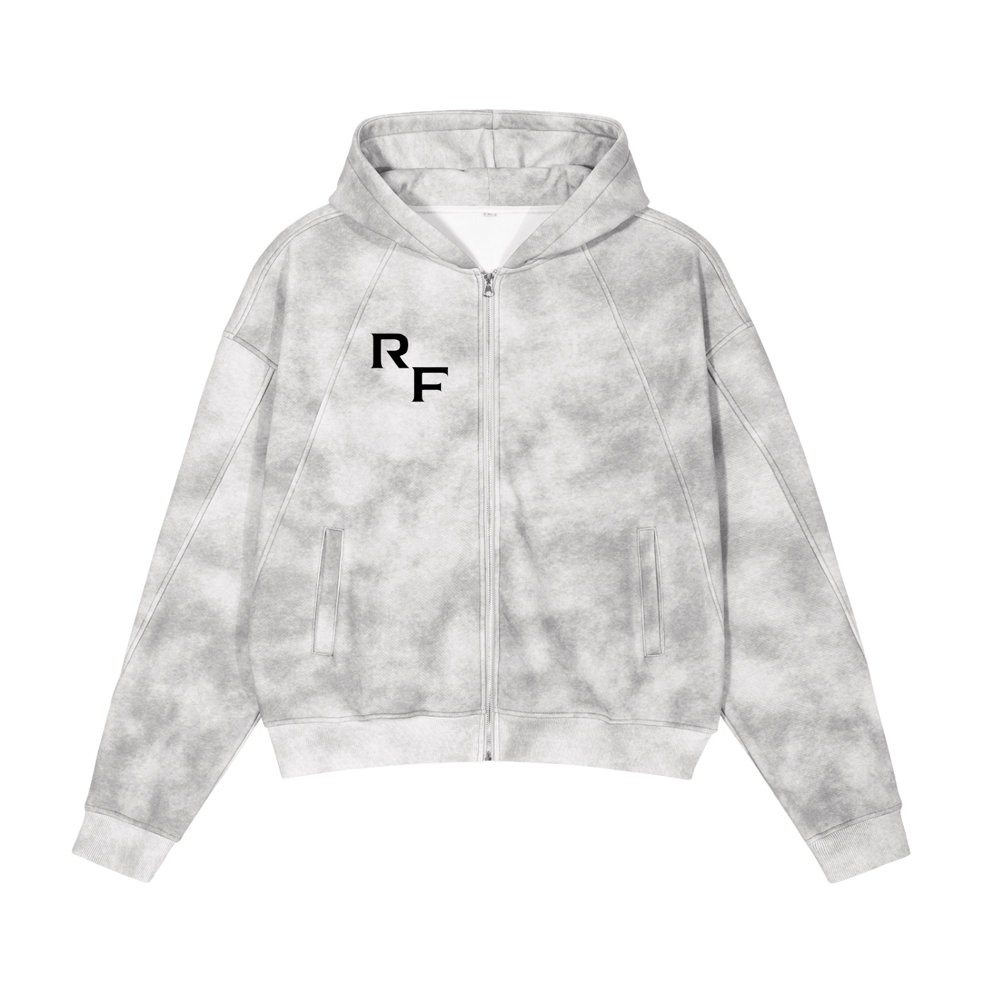 Dirty Washed Zip-Up Fleece Hoodie