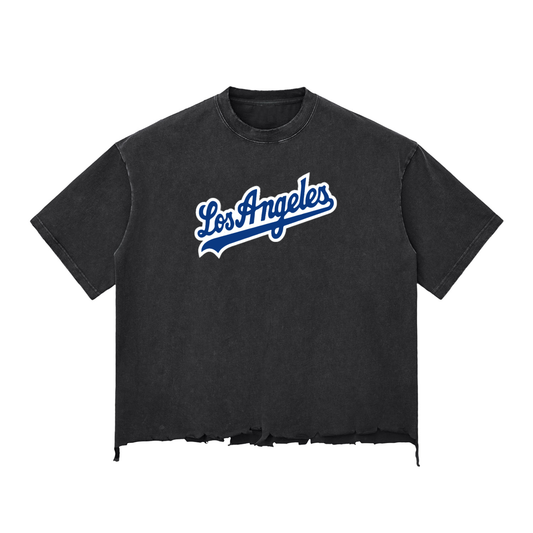 Snow Wash Raw-Hem Boxy T-shirt