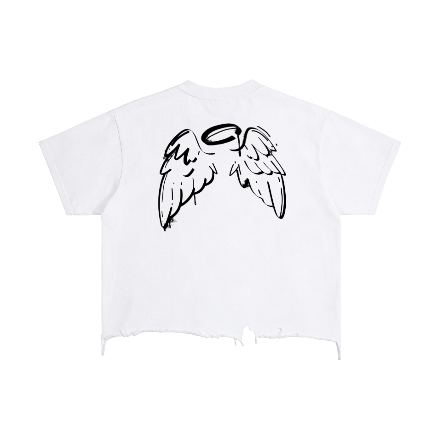 Vintage Wash Boxy Distressed Hem T-Shirt