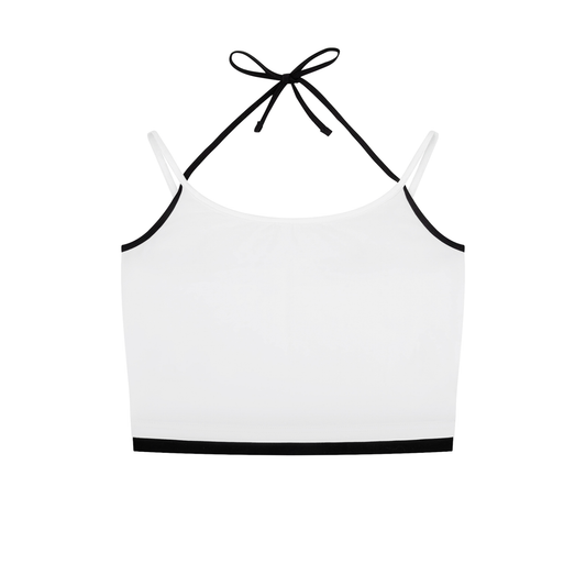 Contrast Binding Halter Tank Top