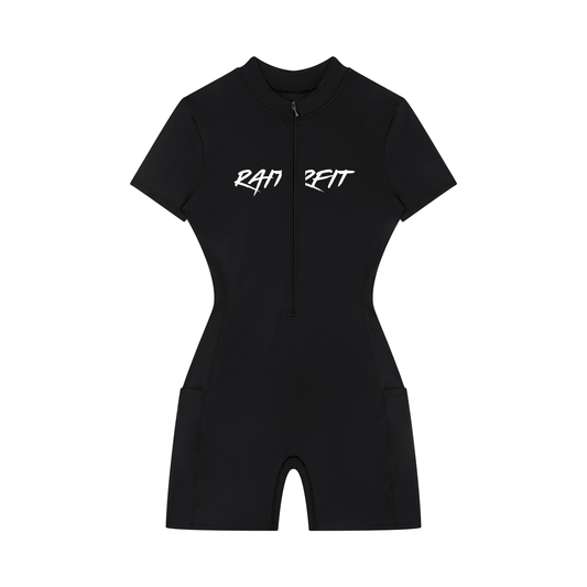 Women's Quarter-Zip Short Sleeve Romper