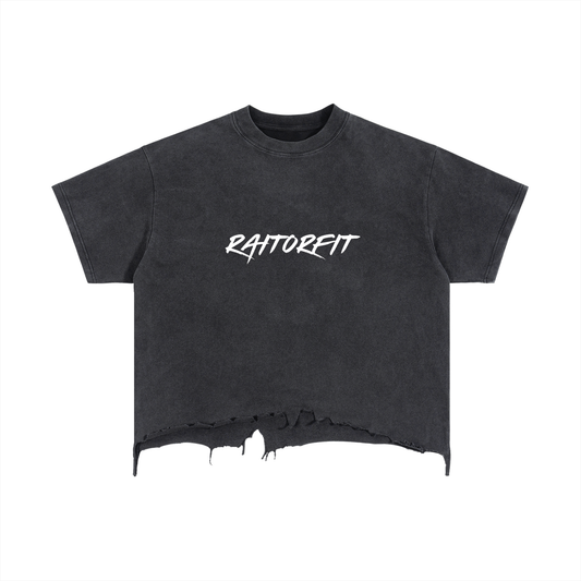 Vintage Wash Boxy Distressed Hem T-Shirt
