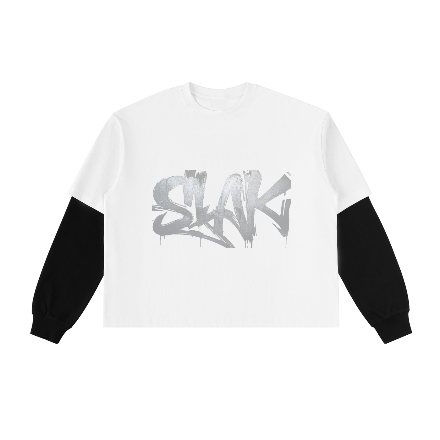 Layered Contrast Sleeve Cotton T-Shirt
