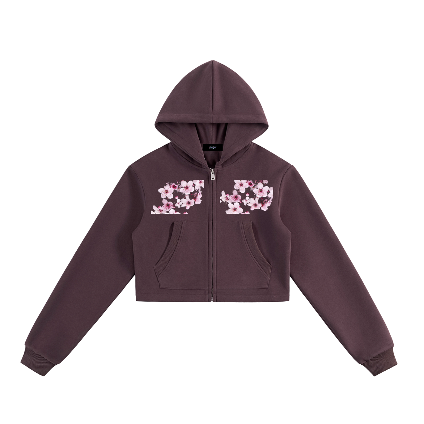 Essential Cropped Zip-Up Hoodie