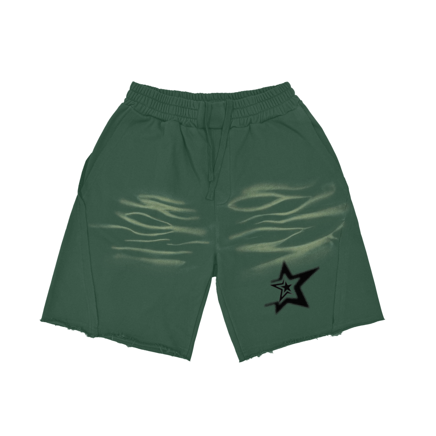 Vintage Washed Tiger Stripes Short Pants