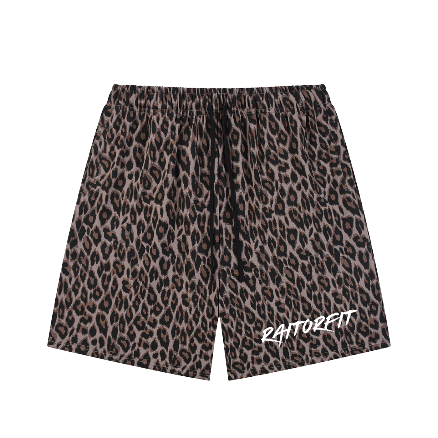 Unisex Heavyweight Leopard Drawstring Shorts