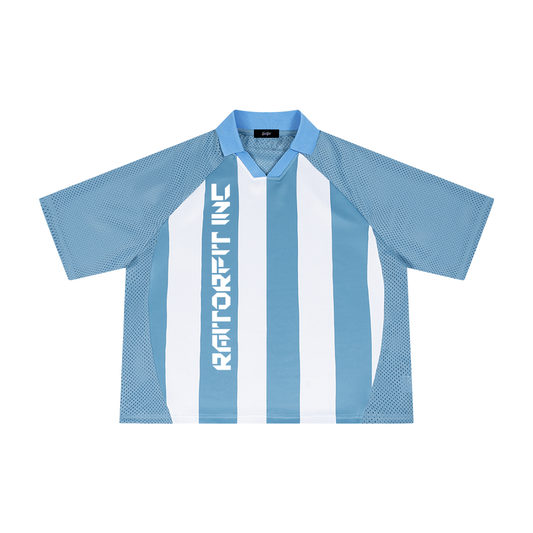 Unisex Striped Mesh Boxy Soccer Jersey