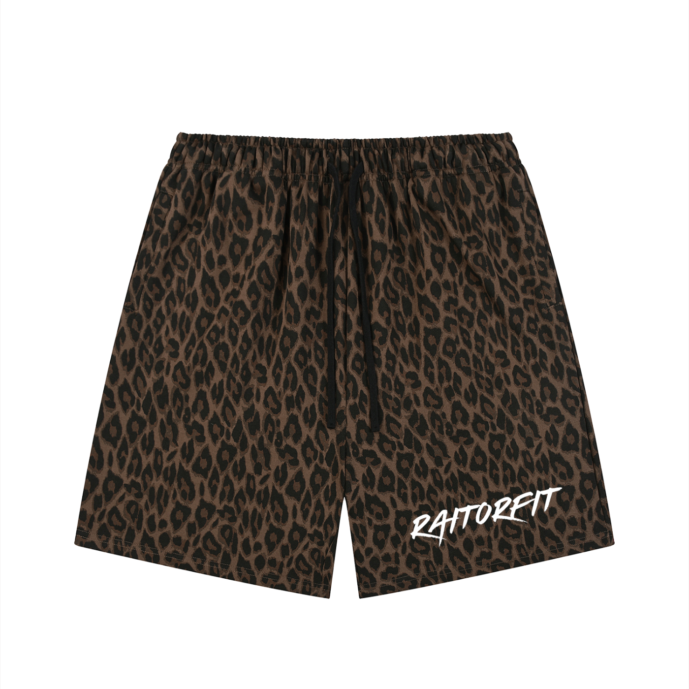 Unisex Heavyweight Leopard Drawstring Shorts