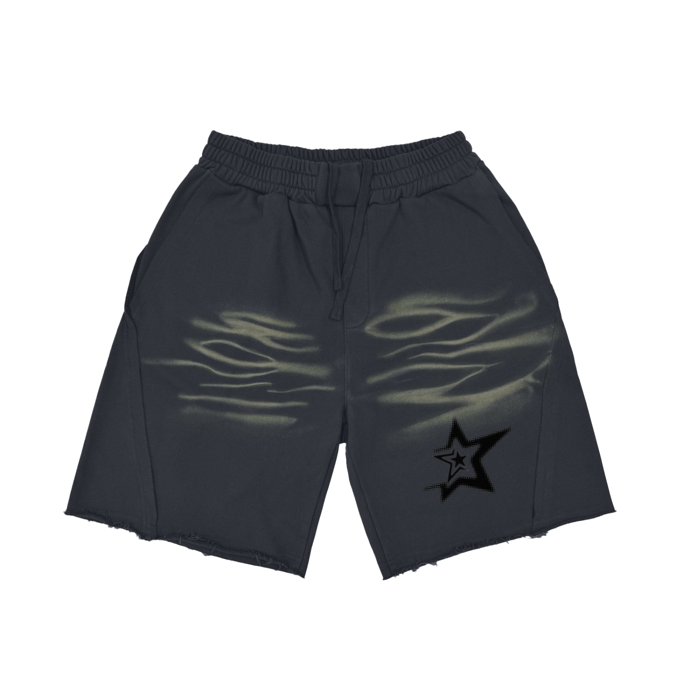 Vintage Washed Tiger Stripes Short Pants