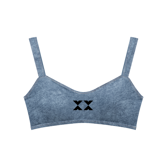 Women's Faux Denim Sports Bra