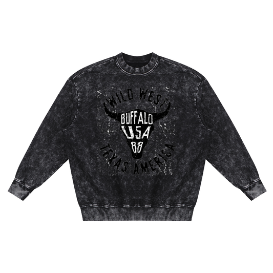 Snow Washed Hand-Frayed Sweatshirt