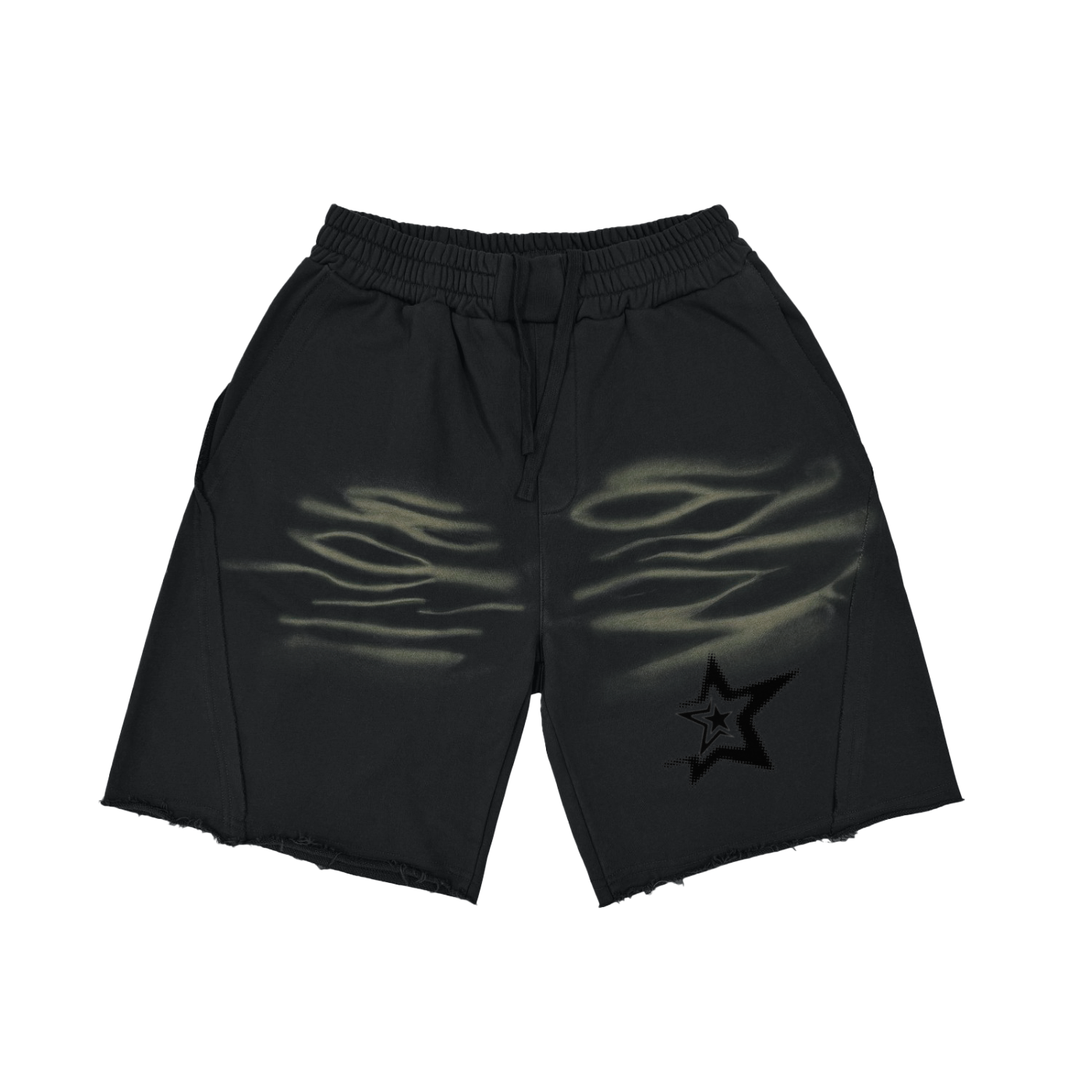Vintage Washed Tiger Stripes Short Pants