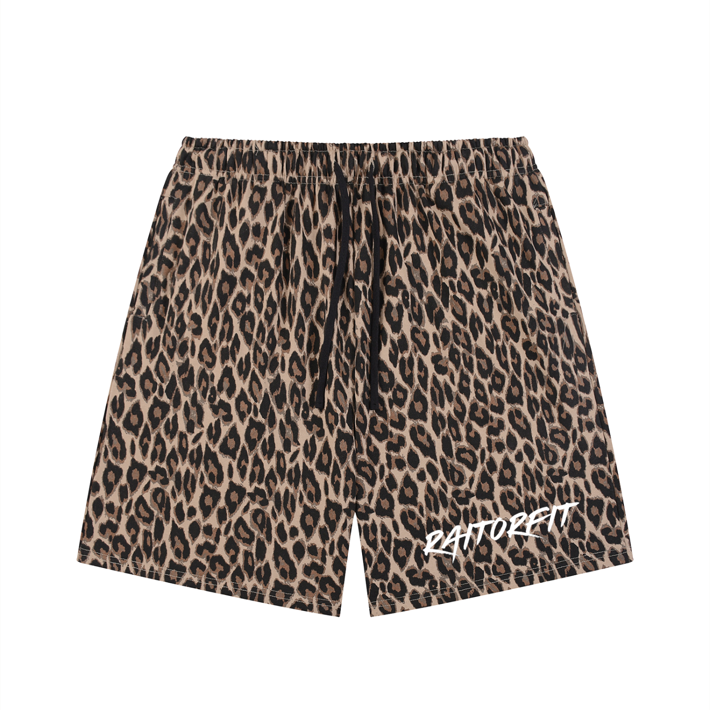 Unisex Heavyweight Leopard Drawstring Shorts