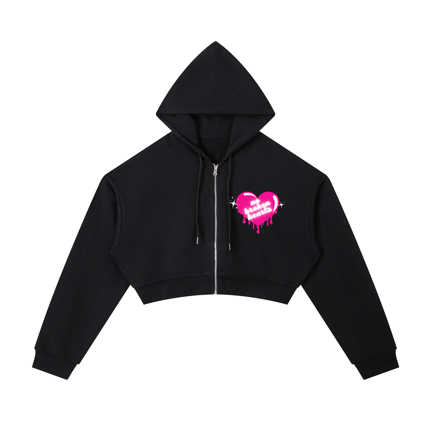 Essential Cropped Zip-Up Hoodie