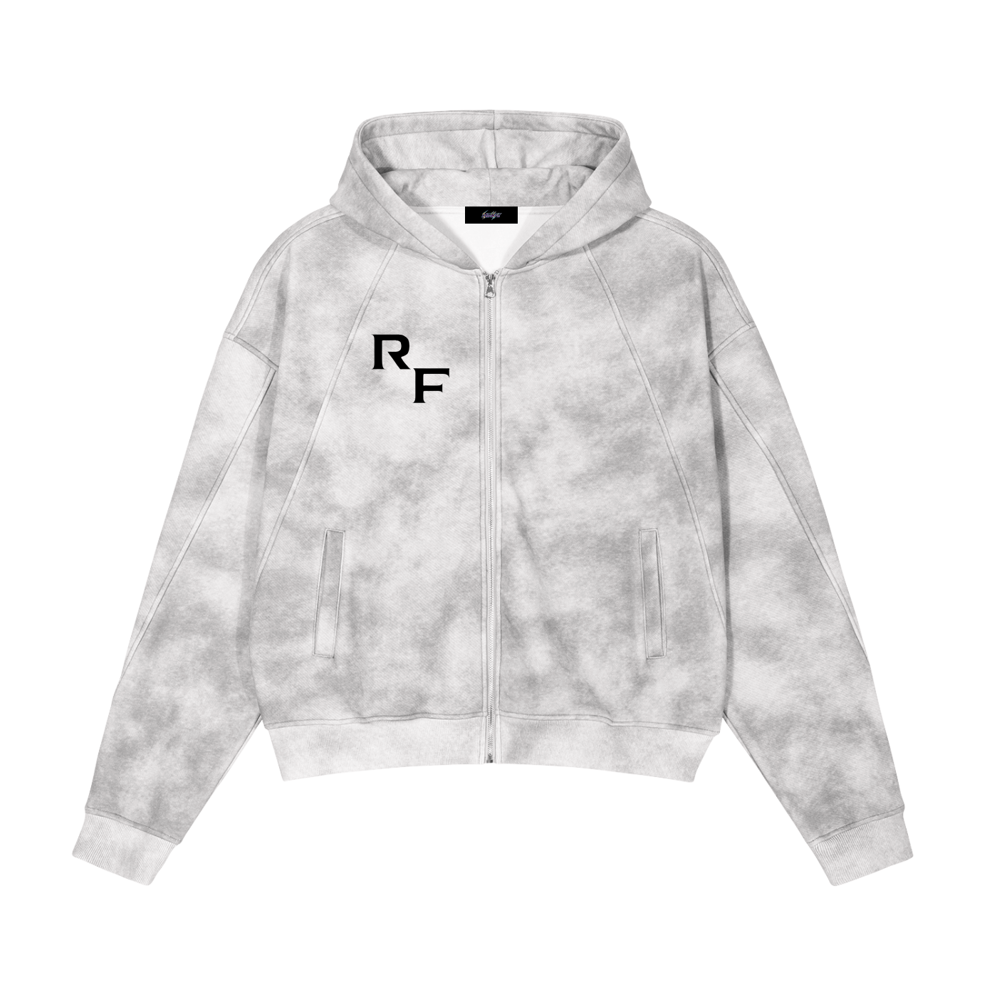 Dirty Washed Zip-Up Fleece Hoodie