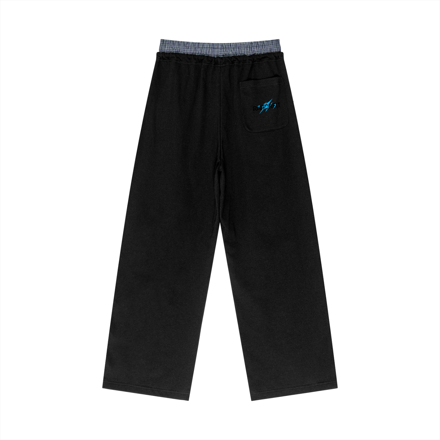 Plaid Contrast Waist Pants